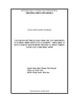 Vận dụng kĩ thuật dạy học dự án cho phần cacbon, hợp chất của cacbon  hóa học 11 ban cơ bản nhằm hình thành và phát triển năng lực cho học sinh 
