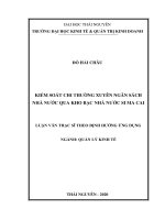 (Luận văn thạc sĩ) Kiểm soát chi thường xuyên ngân sách nhà nước qua kho bạc nhà nước Si Ma Cai