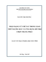 Nhận dạng cử chỉ tay trong giao tiếp người máy và ứng dụng hỗ trợ chọn trang phục 