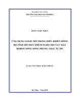 Ứng dụng logic mờ trong điều khiển đồng bộ tính mô men thích nghi cho tay máy robot song song phẳng 3 bậc tự do 