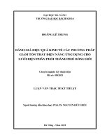 Đánh giá hiệu quả kinh tế các phương pháp giảm tổn thất điện năng ứng dụng cho lưới điện phân phối thành phố đồng hới 