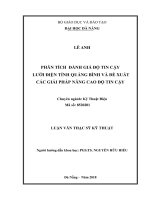 Phân tích đánh giá độ tin cậy lưới điện tỉnh quảng bình và đề xuất các giải pháp nâng cao độ tin cậy 