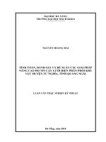 Tính toán, đánh giá và đề xuất các giải pháp nâng cao độ tin cậy lưới điện phân phối khu vực huyện tư nghĩa, tỉnh quảng ngãi 