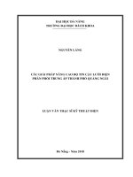Các giải pháp nâng cao độ tin cậy lưới điện phân phối trung áp thành phố quảng ngãi 