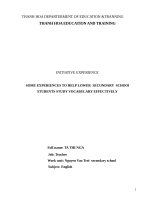 Some experiences to help lower secondary school students study vocabualary effectively 