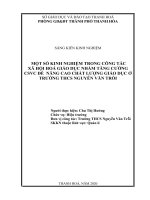 Một số kinh nghiệm trong công tác xã hội hoá giáo dục nhằm tăng cường CSVC để nâng cao chất lượng giáo dục ở trường THCS nguyễn văn trỗi 