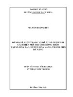 Đánh giá hiện trạng và đề xuất giải pháp cải thiện môi trường nông thôn tại xã hòa bắc, huyện hòa vang, thành phố đà nẵng 
