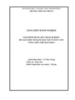 Giải pháp dùng quy hoạch động để giải một số dạng bài tập về dãy con tăng liên tiếp dài nhất  
