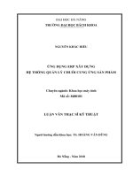 Ứng dụng ERP xây dựng hệ thống quản lý chuỗi cung ứng sản phẩm 