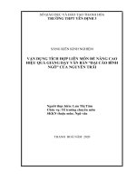 Vận dụng tích hợp liên môn để nâng cao hiệu quả giảng dạy văn bản đại cáo bình ngô của nguyễn trãi 