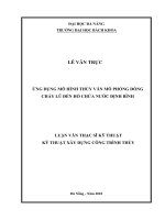Ứng dụng mô hình thủy văn mô phỏng dòng chảy lũ đến hồ chứa nước định bình 