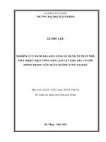 Nghiên cứu đánh giá khả năng sử dụng xỉ than nhà máy nhiệt điện nông sơn làm vật liệu gia cố lớp móng trong xây dựng đường ở tp tam kỳ 
