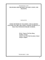 Some methods of teaching and learning english vocabulary for 6th grade students at tran mai ninh secondary school  