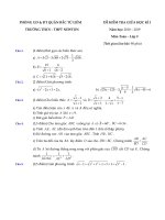 Đề kiểm tra giữa HK1 toán 9 năm học 2018 2019 trường newton hà nội 
