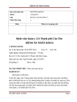 BỆNH ÁN Đục thể thủy tinh morgagnian (Đục vỏ)