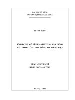 Ứng dụng mô hình markov ẩn xây dựng hệ thống tổng hợp tiếng nói tiếng việt 