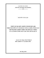 Thiết kế bộ điều khiển feedforward theo nguyên lý cân bằng năng lượng toàn cục cho hệ điều khiển nhiệt độ hơi quá nhiệt của lò hơi ở nhà máy lọc dầu dung quất 