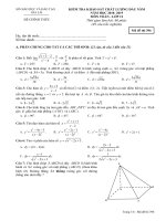 Đề kiểm tra KSCL đầu năm 2018 2019 toán 12 sở GD và đt gia lai 
