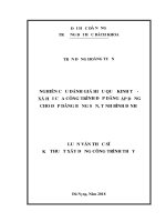 Nghiên cứu đánh giá hiệu quả kinh tế   xã hội của công tr̀nh đập dâng áp dụng cho đập dâng bồng sơn, tỉnh bình định 
