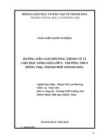 Hướng dẫn giải phương trình vô tỉ cho học sinh giỏi lớp 9 trường THCS đông thọ thành phố thanh hóa 