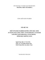 Một số kinh nghiệm hướng dẫn học sinh sử dụng HAI CÔNG THỨC tỉ số KHOẢNG CÁCH khi giải bài toán khoảng cách trong hình học không gian 