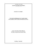 Xây dựng mô hình quản lý điều hành giao thông công cộng đô thị quảng ngãi 