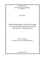 Đánh giá hiện trạng và đề xuất giải pháp nâng cao ổn định đập đất hồ chứa nước diên trường, tỉnh quảng ngãi 
