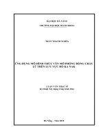 ứng dụng mô hình thủy văn mô phỏng dõng chảy lũ trên lưu vực hồ ka nak 
