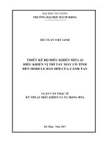 Thiết kế bộ điều khiển mở lại điều khiển vị trí tay máy có tính đến module đàn hồi của cánh tay 