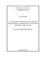 Ứng dụng phân tích chi phí lợi ích đánh giá hiệu quả kinh tế và môi trường của công tr̀nh thủy điện an khê ka nak 