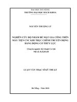 Nghiên cứu độ nhám bề mặt gia công trên máy tiện cnc khi trục chính truyền động bằng động cơ thủy lực 