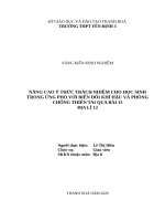 Nâng cao ý thức trách nhiệm cho học sinh trong ứng phó với biến đổi khí hậu và phòng chống thiên tai qua bài 15 địa lí 12 