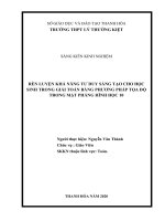 Rèn luyện khả năng tư duy sáng tạo cho học sinh trong giải toán bằng phương pháp tọa độ trong mặt phẳng hình học 10 