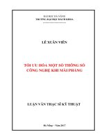 Tối ưu hóa một số thông số công nghệ khi mài phẳng 