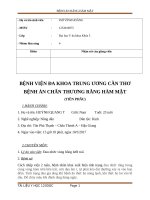 BỆNH ÁN RĂNG HÀM MẶT GÃY XƯƠNG HÀM TRÊN