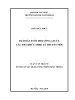 Dự đoán tuổi thọ còn lại của cầu trà khúc theo lý thuyết mỏi 