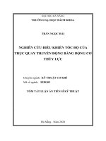 Nghiên cứu điều khiển tốc độ của trục quay truyền động bằng động cơ thủy lực tt 