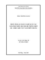Phân tích an toàn và đề xuất các giải pháp điều độ cho hệ thống điện 110   220kv khu vực nam miền trung 