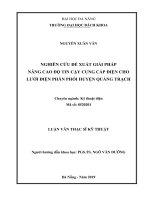 Nghiên cứu đề xuất giải pháp nâng cao độ tin cậy cung cấp điện cho lưới điện phân phối huyện quảng trạch 