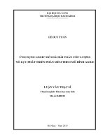 Ứng dụng logic mờ giải bài toán ước lượng nỗ lực phát triển phần mềm theo mô hình agile 