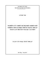 Nghiên cứu thiết kế bộ điều khiển mờ nơron cho lò điện trở sử dụng thuật toán lan truyền ngược cải tiến 