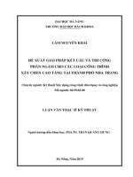 Đề xuất giải pháp kết cấu và thi công phần ngầm cho các loại công trình xây chen cao tầng tại thành phố nha trang 