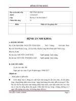 BỆNH ÁN NHI TIÊU CHẢY CẤP KHÔNG MẮT NƯỚC NGHI DO TRỰC TRÙNG