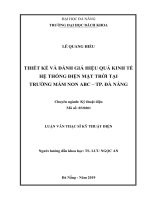 Thiết kế và đánh giá hiệu quả kinh tế hệ thống điện mặt trời tại trường mầm non ABC – TP đà nẵng 