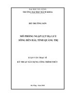 Mô phỏng ngập lụt hạ lưu sông bến hải, tỉnh quảng trị 