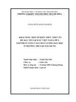 Khai thác một số kiến thức thơ văn để dạy tốt lịch sử việt nam lớp 9, góp phần nâng cao chất lượng dạy học ở trường THCS quảng hưng 