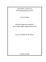 Đánh giá hiệu quả kinh tế dự án thủy điện thượng kon tum 