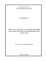 Tính toán và đề xuất các giải pháp tiết kiệm năng lượng cho nhà máy bánh kẹo biscafun quảng ngãi 