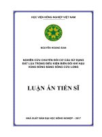 Nghiên Cứu Chuyển Đổi Cơ Cấu Sử Dụng Đất Lúa Trong Điều Kiện Biến Đổi Khí Hậu Vùng Đồng Bằng Sông