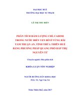 Khóa luận PHÂN TÍCH HÀM LƯỢNG CHÌ, CADIMI TRONG NƯỚC BIỂN VEN BỜ Ở VÙNG BÃI TẮM THUẬN AN, TỈNH THỪA THIÊN HUẾ BẰNG PHƯƠNG PHÁP QUANG PHỔ HẤP THỤ NGUYÊN TỬ